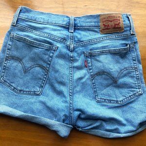 Levi High Rise Rolled Wedgie Fit Jean Shorts